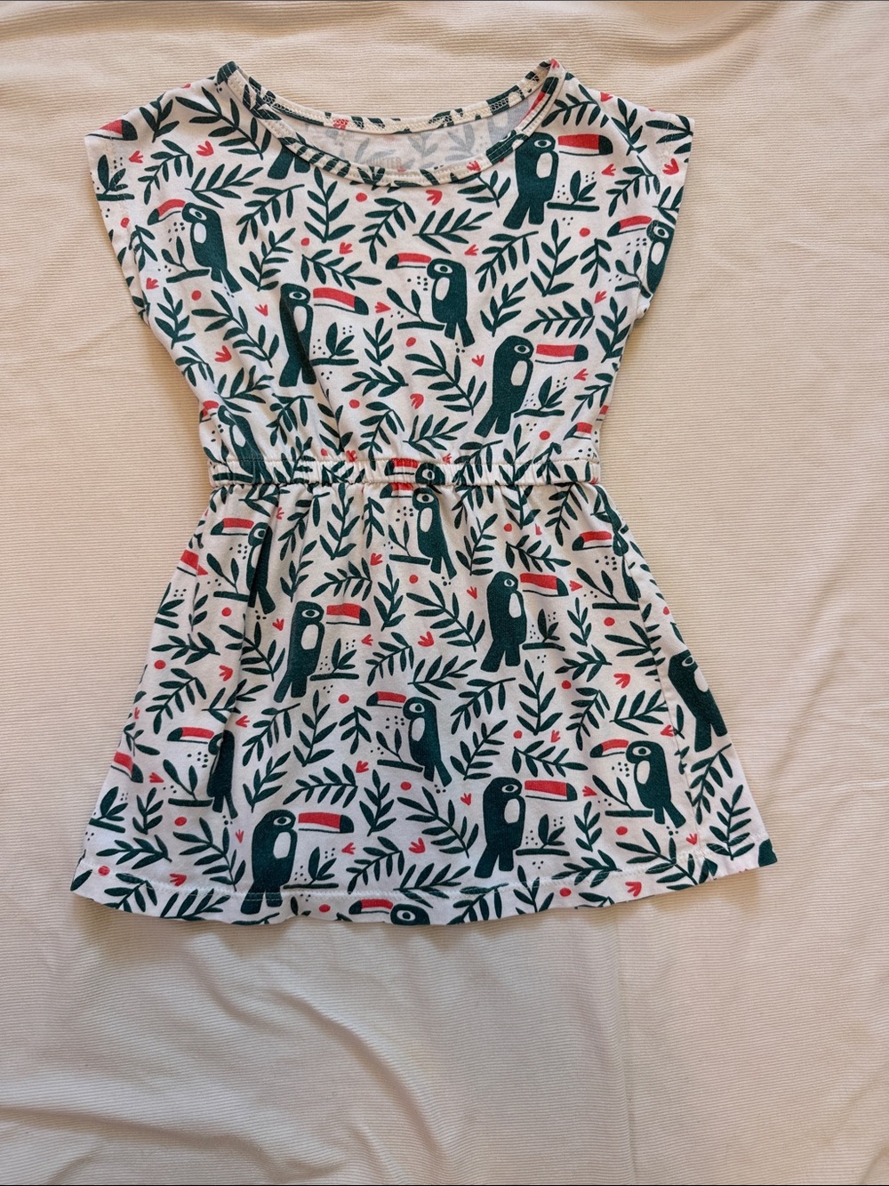 Winter Water Factory - Toucan Print Elastic-Waist Dress